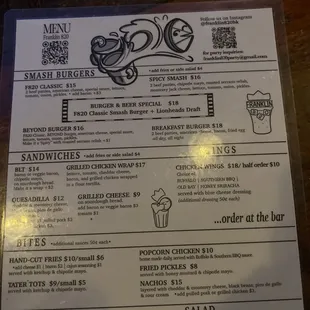 menu