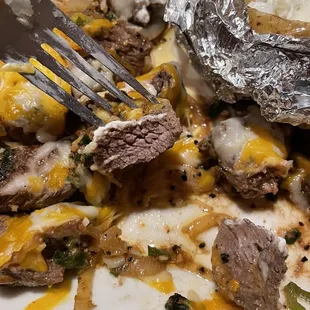 a close up of a plate of food