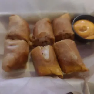 Chicken Cheesesteak Spring Rolls