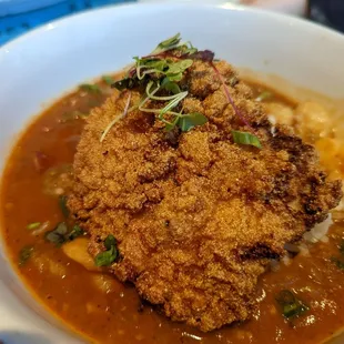 Fried catfish gumbo