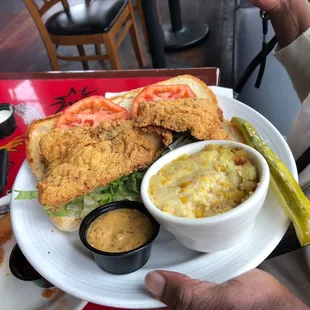Catfish Po Boy & Corn Pudding