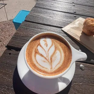 Almond milk cappuccino with cinnamon