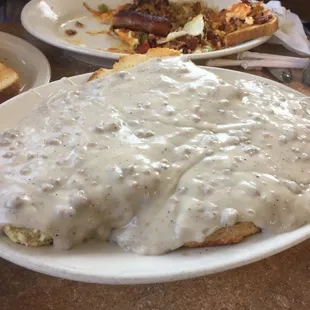 Full order of biscuits and gravy! Wow! Homemade biscuits each day.