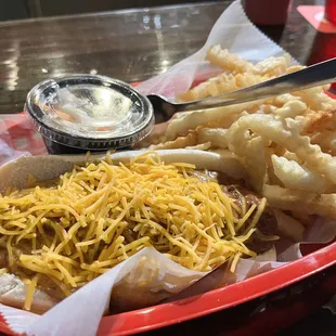 Chili Cheese Dog w/ fries (not so great)