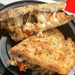 a grilled cheese sandwich on a plate