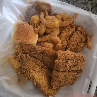 Fried Catfish, fried shrimp