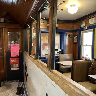 the interior of a diner