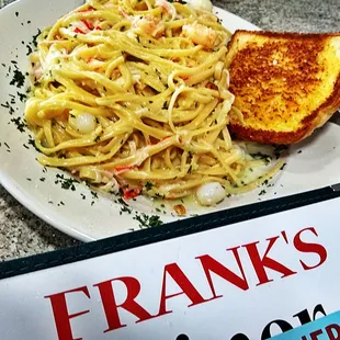 Mega Deal Alert Seafood Alfredo only 12 bucks available everyday a must try for you Seafood Lovers