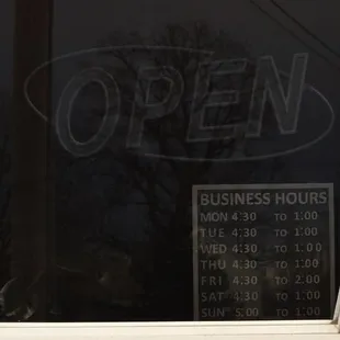 Business hours as of March 2015