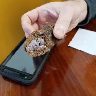Blueberry infused chocolate cake donut!
