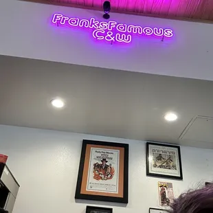 Neon sign inside