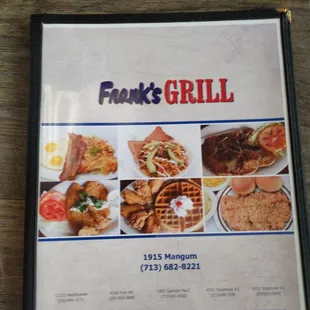 The menu, Franks Grill