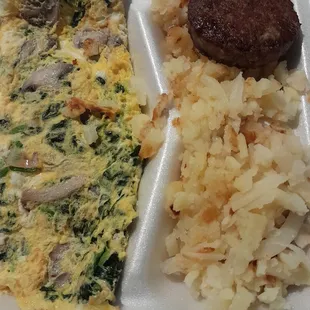 Spinach and Mushroom Omelette