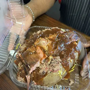 Their Loaded Rib Baked Potato! Massive and delicious!