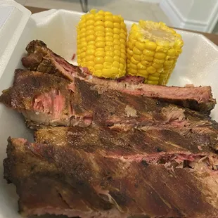 Ribs and corn