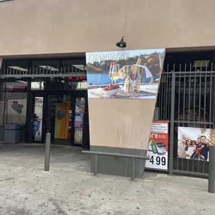 the entrance to the store