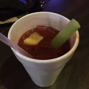 World Famous Bloody Mary-All other garnishes were eaten at the time picture was taken :)