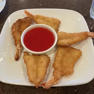 Fried crunchy butterfly shrimp