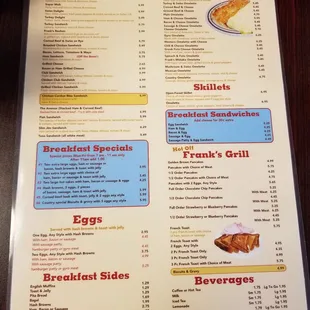 The menu
