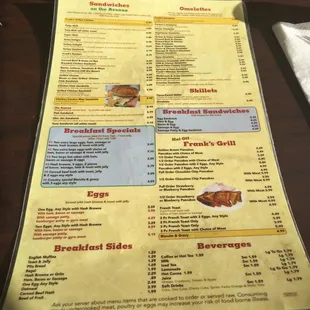 the menu