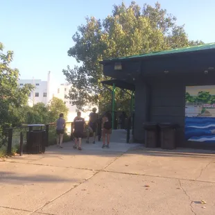 Side of the building they share with Parks Alliance. Bathrooms inside.