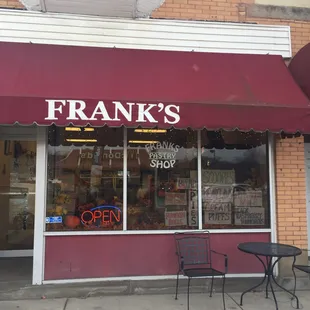 Bistro table out front