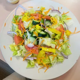 LARGE salad that comes with the pasta tower