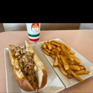 Chicken steak sub &amp; old bay fries