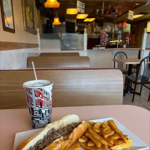 Steak sub and old bay fries