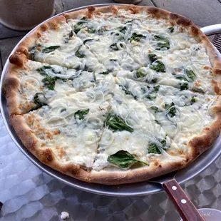 White pizza with added onions