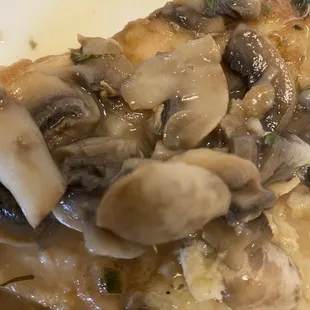 Closeup of chicken francese