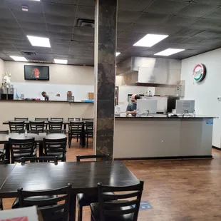 a restaurant with tables and chairs