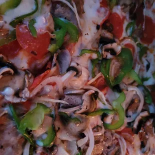 Frank's Special Pizza close-up view.