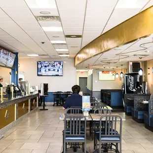 the inside of a restaurant