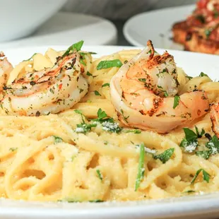 Creamy Fettuccine  Alfredo w/ Shrimp