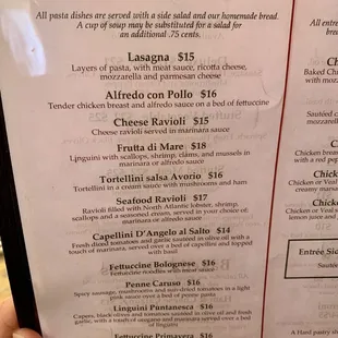 Menu July 2023