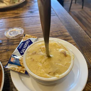 A cup of Loaded potato soup Thick &amp; creamy!