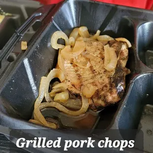 Grilled pork chop, to go.