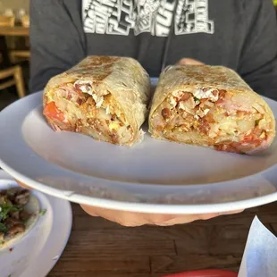 Combo breakfast burrito (all the meats)