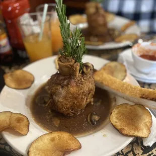 Pork shanks, they had a fancy name for them but I can't spell it. Cooked 12 hrs to perfection