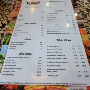menu
