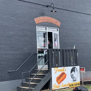 the entrance to the restaurant