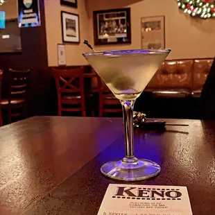 Dirty martini and keno