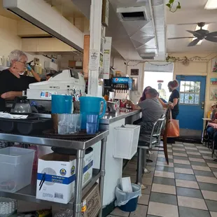 diners in a small restaurant