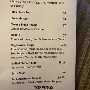 Sandwich options. Chicken club does NOT come with fries. That&apos;s $2.50 extra that you don&apos;t know until you get your check.