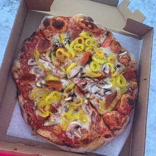 a pizza in a box