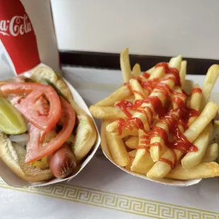 Hot Dog and fries