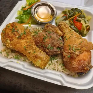 fried chicken and rice