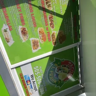 Franky's Burgers 505 Food Truck Menu