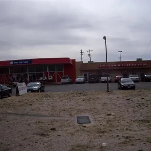 Franky's is on the right. 'Valley Feed' is the red building